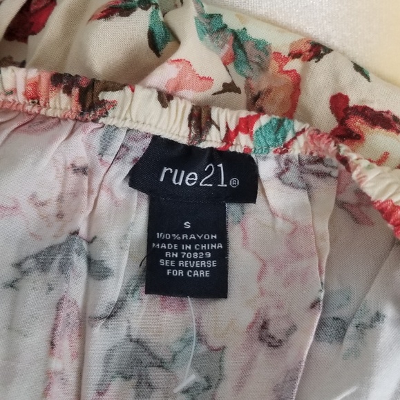 Rue 21 Floral Spaghetti Strap Dress Ruffles Size S - Picture 4 of 4